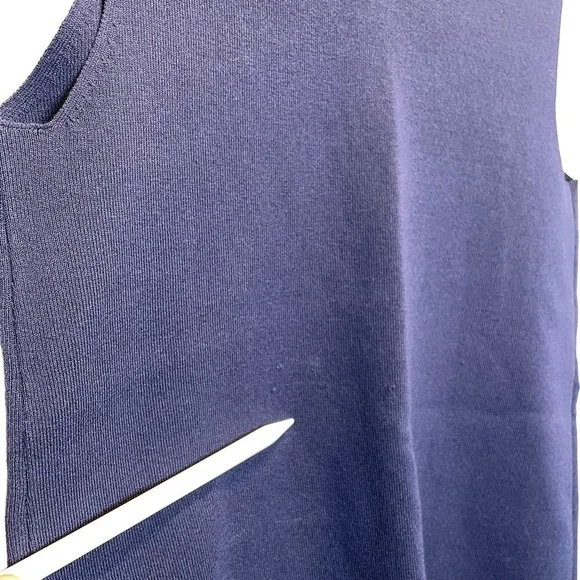 Anne Klein Suit Separates Double V-Neck Sleeveless Top in Navy Eclipse XS New - Picture 4 of 9